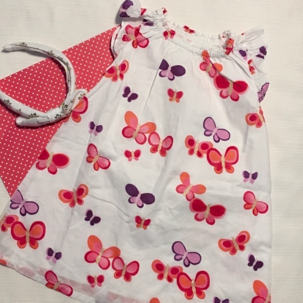 Gymboree  white  glitter butterfly dress